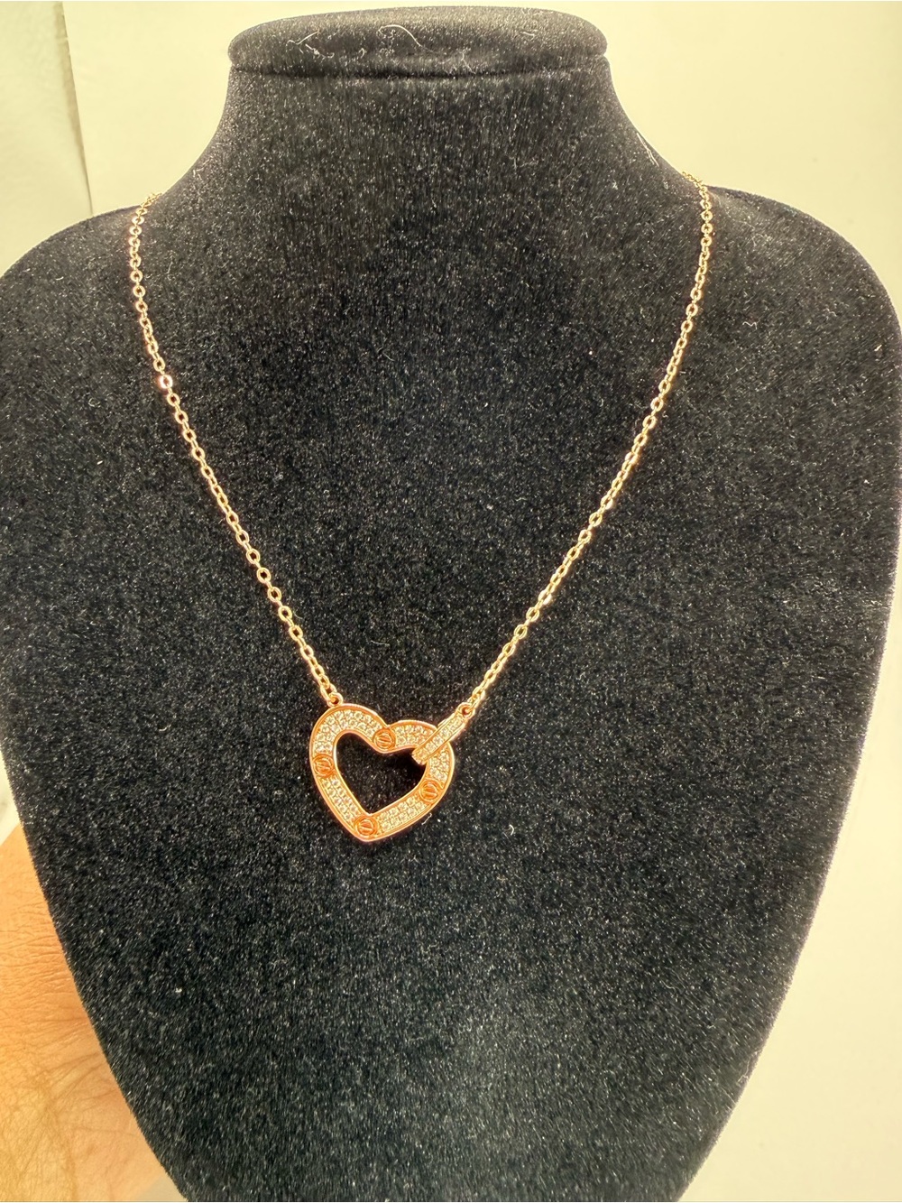 Park Lane Babe Rose Gold Heart Pendant Necklace with Cubic Zirconia